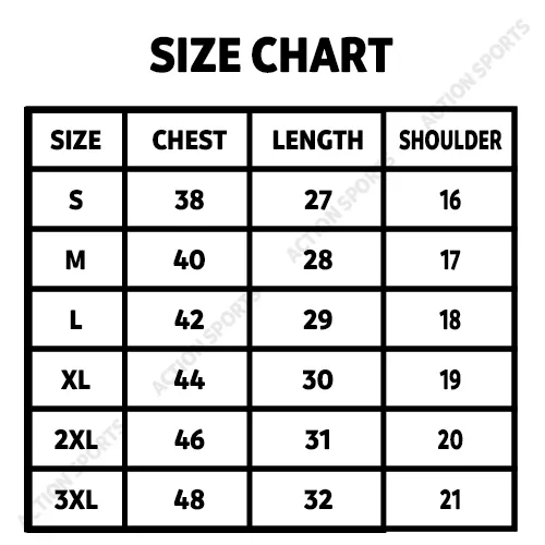 Size chart for Premium Men's Shirt